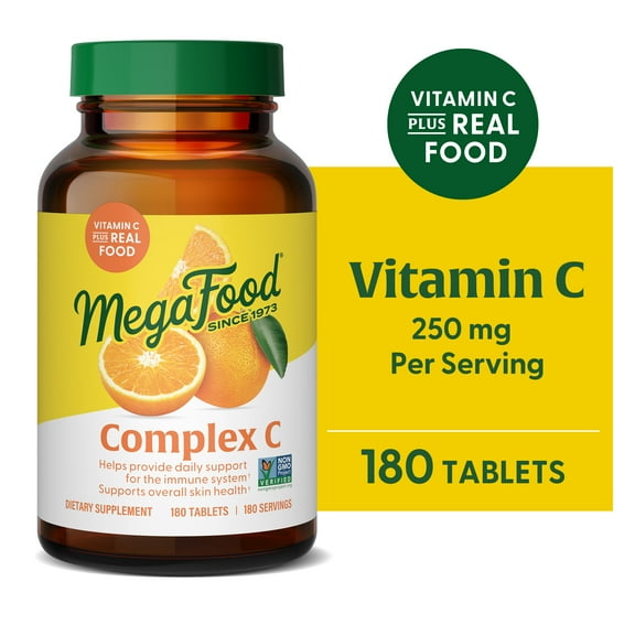 MegaFood Complex C - Vitamin C for Immune Support - Vegan, Gluten-Free - 180 Servings