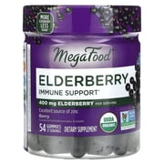 MegaFood Elderberry Immune Support Gummies - Vegan, Organic, Gluten-Free - 27 Servings