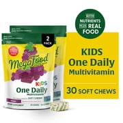 MegaFood Kids One Daily Multivitamin Soft Chews - Grape - Age 4+ 30 Servings, 2 Pack