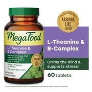 MegaFood L-Theanine & Vitamin B Complex - 200 mg L-Theanine - Zinc - Vegan - 30 Servings