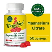 MegaFood Magnesium Citrate Gummies, For Adults, Teens & Kids 4+, Vegan, 60 Gummies