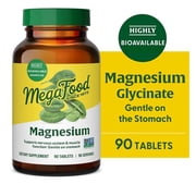 MegaFood Magnesium Glycinate - Gluten-Free - Heart & Nervous System Support - 90 Servings