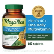 MegaFood Mens 40+ Multivitamin - Vitamins B, D3, Zinc - Immune Support - 60 Servings