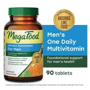 MegaFood Mens One Daily Multivitamin - Vitamins C, D3, B12 - Energy Support - 90 Servings