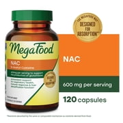 MegaFood NAC 600mg, Promotes Production of Glutathione,120 Capsules, 120 Servings