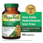 MegaFood One Daily Iron Free Multivitamin - Immune & Bone Support - Non-GMO - 90 Servings