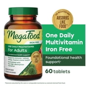 MegaFood One Daily Iron Free Multivitamin - Immune & Bone Support - Non-GMO - 60 Servings