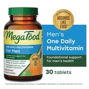 MegaFood Mens One Daily Multivitamin - Vitamins C, D3, B12 - Energy Support - 30 Servings