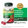 thumbnail image 1 of MegaFood Probiotic, Prebiotic & Postbiotic Gummies – Vegan – Raspberry - 30 servings, 1 of 9