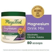 MegaFood Relax + Calm Magnesium Powder - Drink Mix - Blackberry Hibiscus - 50 Servings