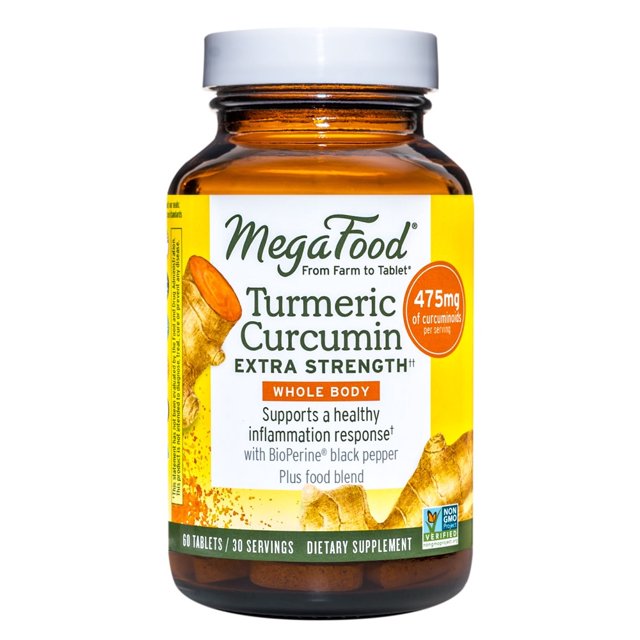 MegaFood Turmeric Curcumin Extra Strength Whole Body 60 Tablets