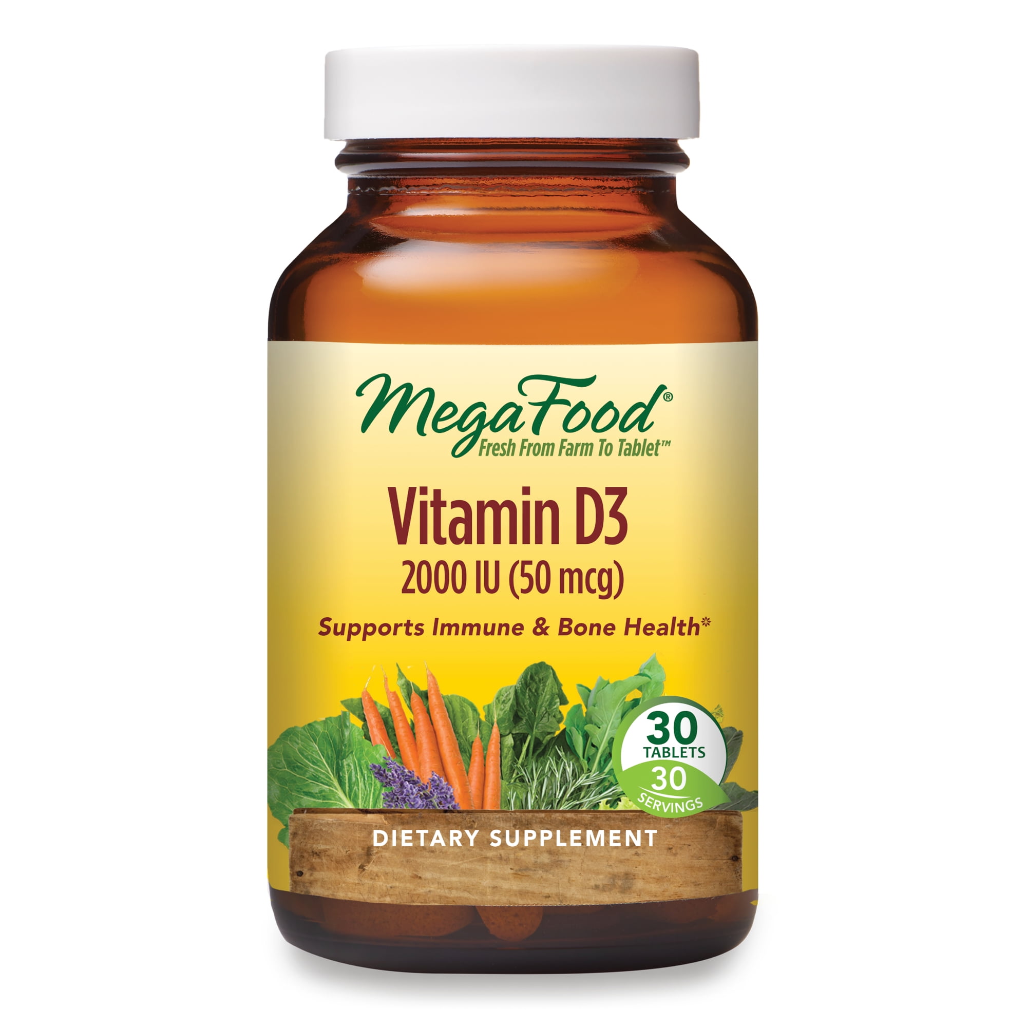 MegaFood Vitamin D3 2000 IU - Supports Bones, Teeth & Muscles