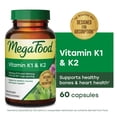 thumbnail image 1 of MegaFood Vitamin K1 & K2 - Vitamin K2 MK7 from Fermented Chickpeas, Works with Calcium in Your Body to Support Healthy Bones, Supports Heart Health, Vegan - 60 Capsules, 60 Servings, 1 of 8
