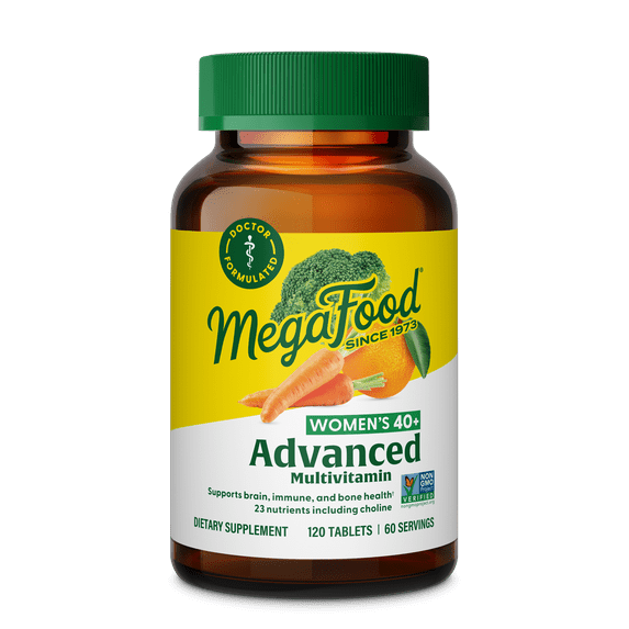 MegaFood Women's 40+ Advanced Multivitamin - Vitamins B, D3, K2 & Choline - 60 Servings