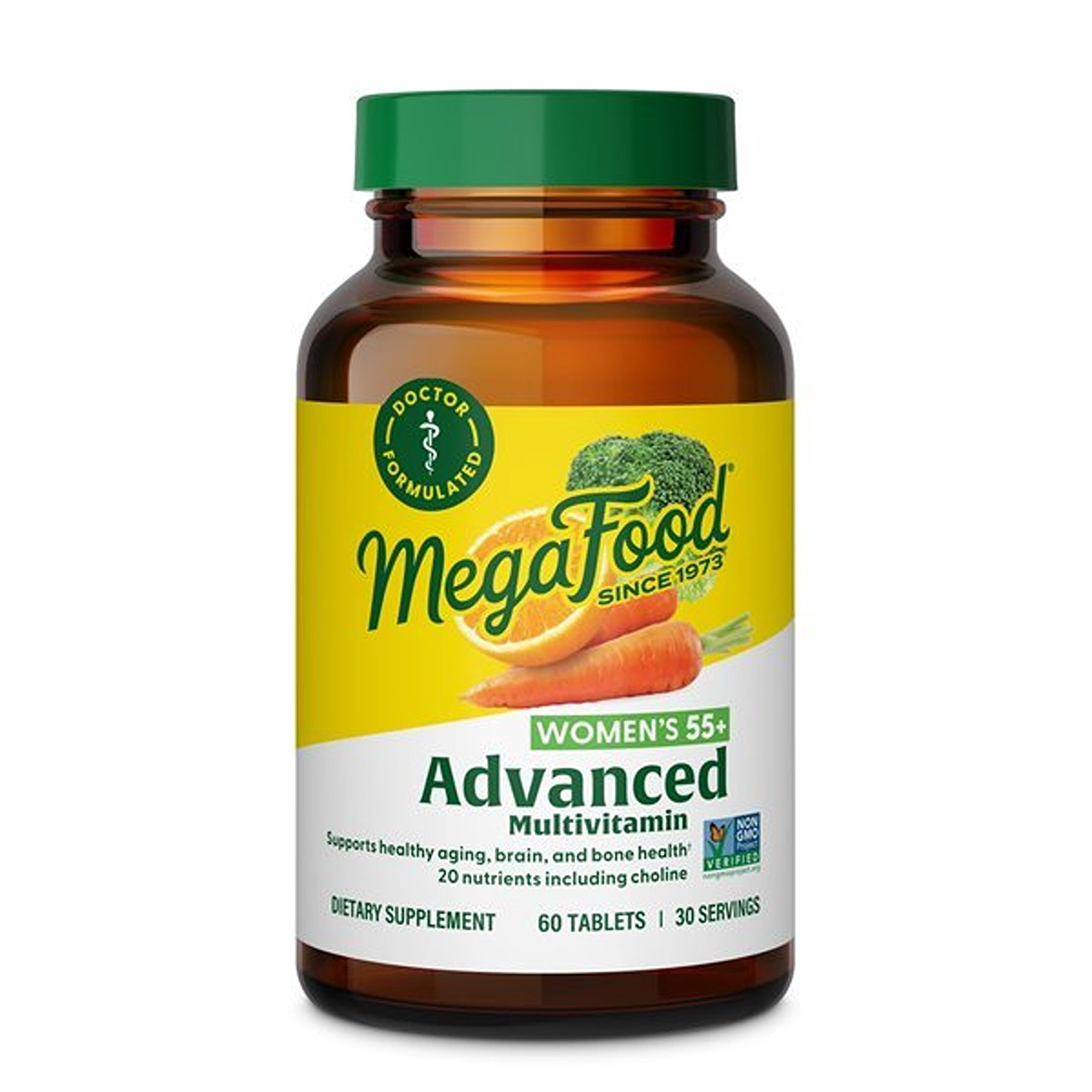 MegaFood Women's 55+ Advanced Multivitamin - Choline, Vitamins D3 & B12 - 30 Servings