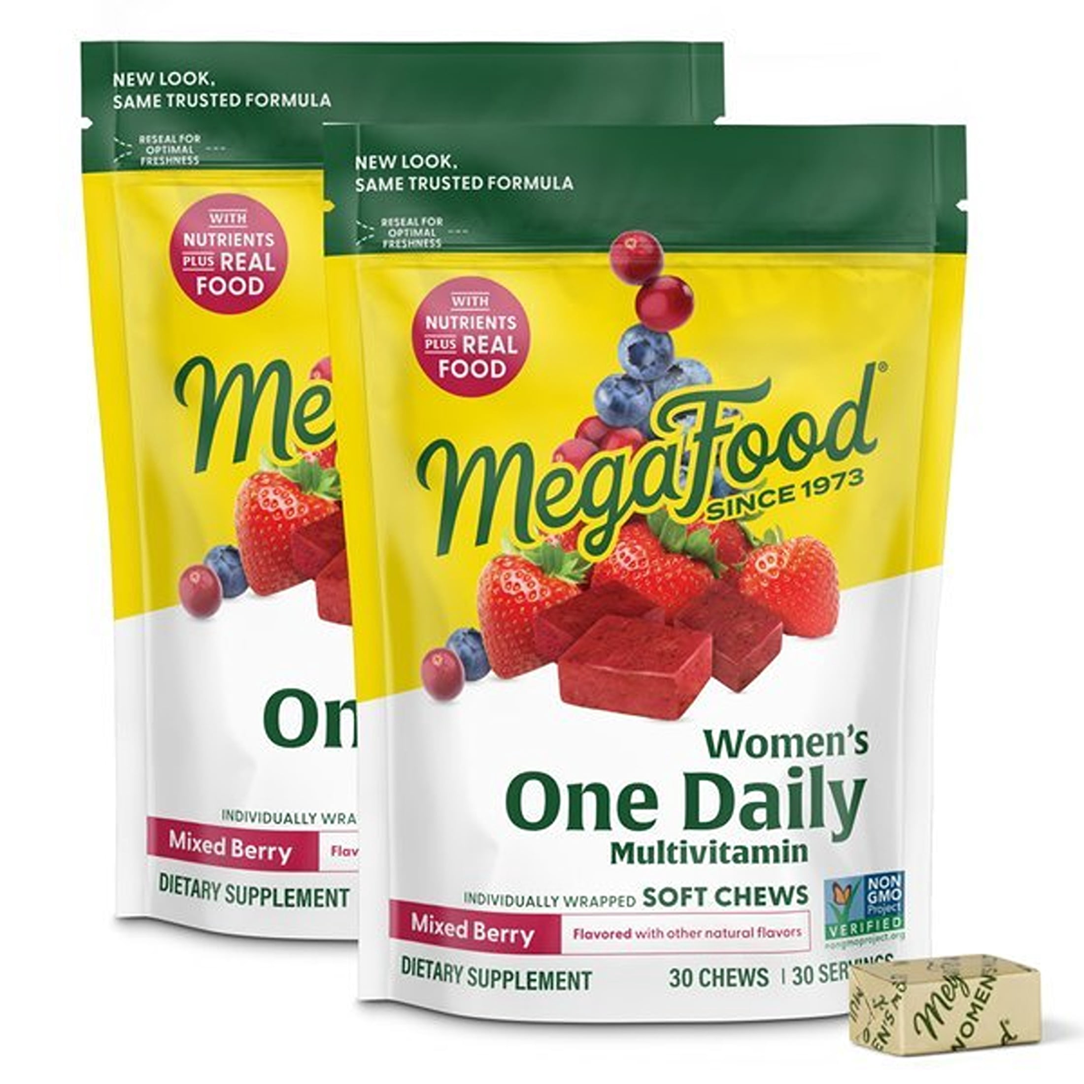 MegaFood Women's One Daily Multivitamin Chews - with B Vitamins & D3 - 30 Servings, 2 Pk