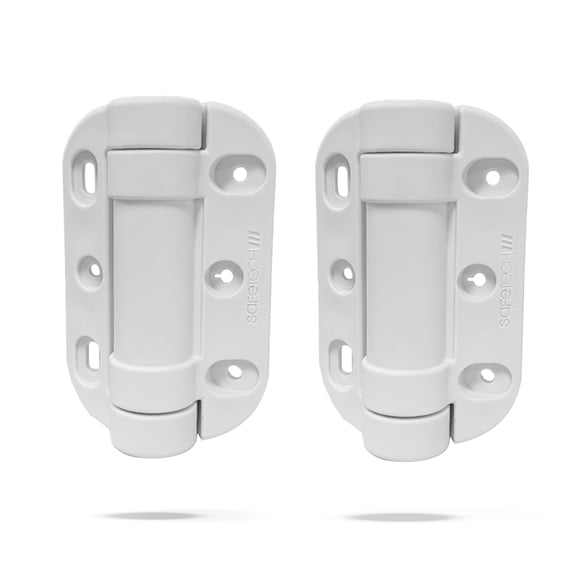MegaKlik Self Closing Gate Hinges | Pool Safety Hinge | Square Post, Aluminum Gates | White