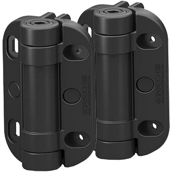 MegaKlik Self Closing Gate Hinges | Heavy Duty Spring Hinges | Pool safety Hinge | Square Post, Aluminum Gates | Black