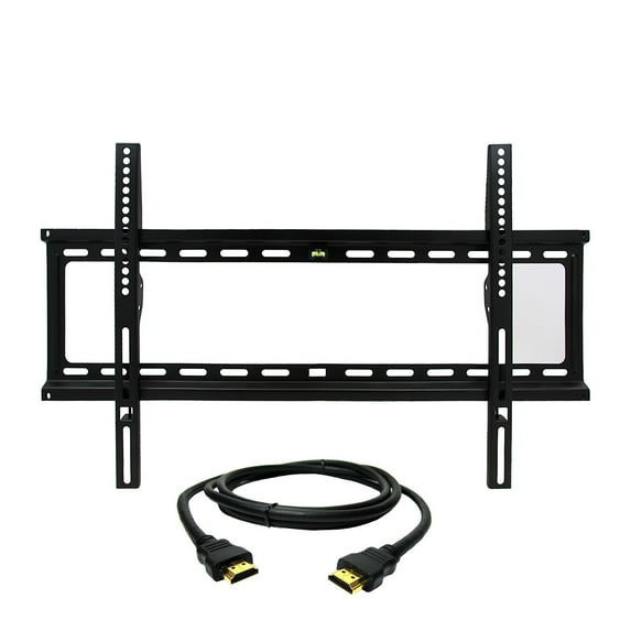 MegaMounts Fixed Wall Mount with Bubble Level for 32-70 in. Displays with HDMI Cable
