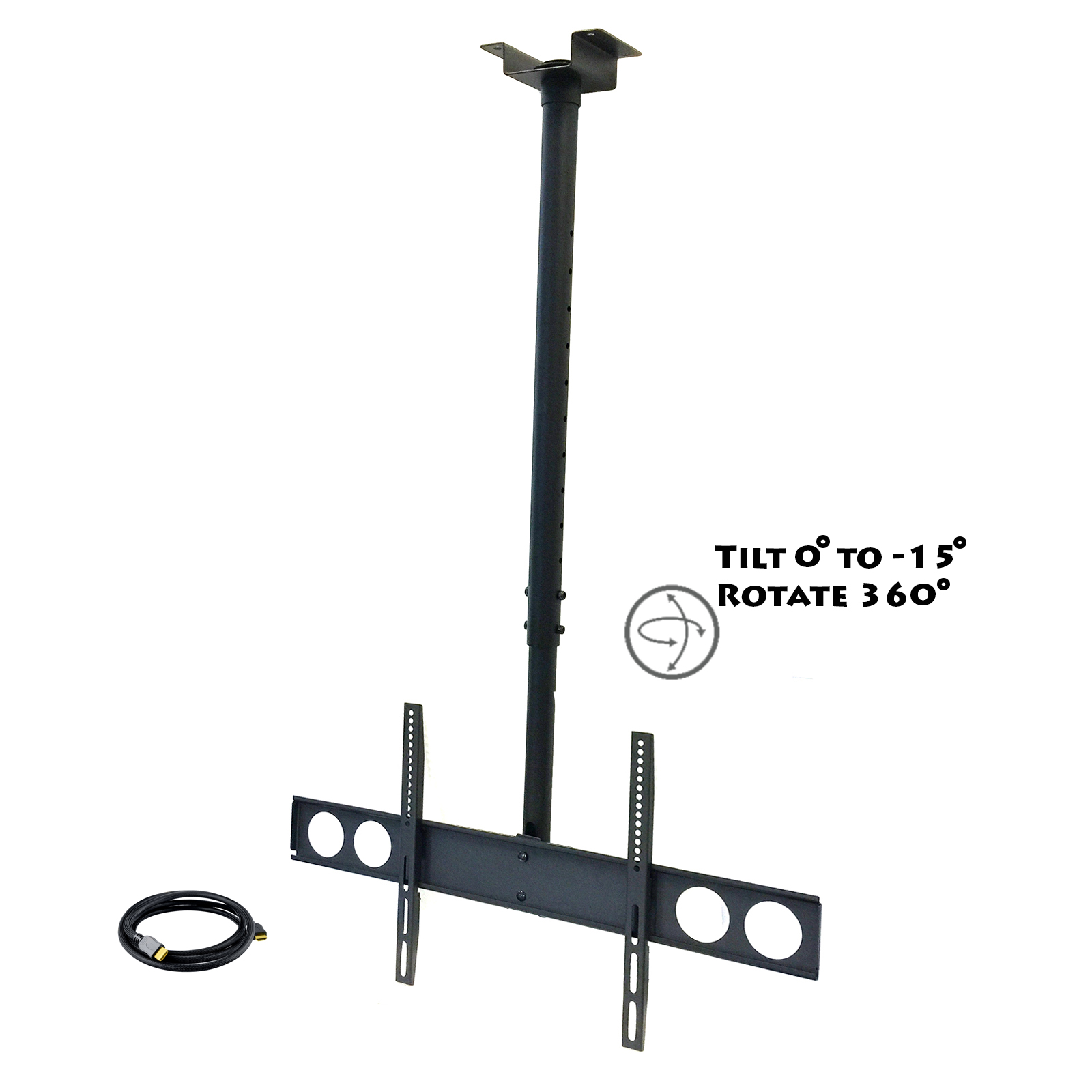 MegaMounts Heavy Duty Tilting Ceiling Television Mount for 37" to 70" LCD, LED and Plasma Televisions with HDMI Cable - image 1 of 2