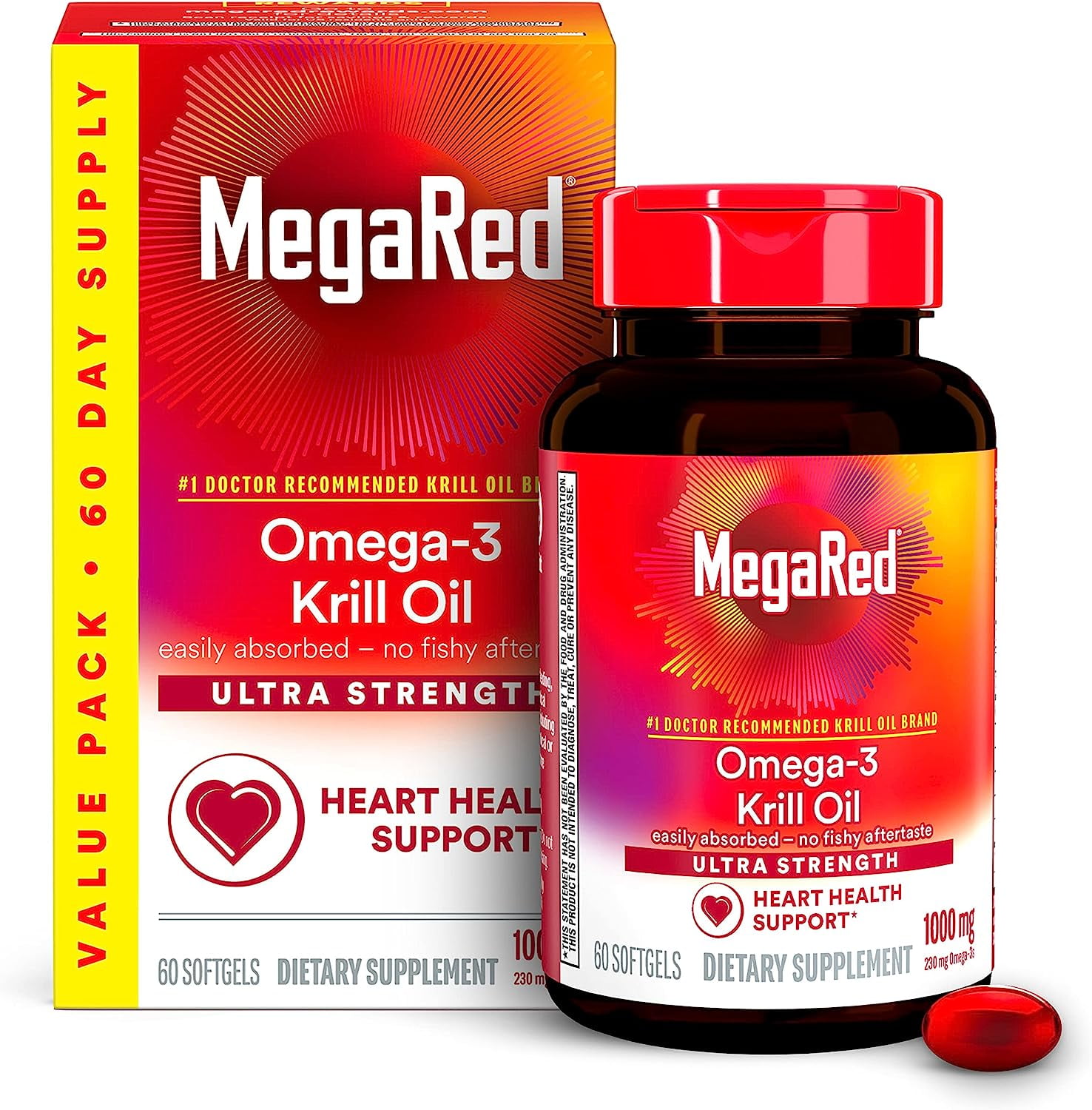 MegaRed 1 Doctor Krill Oil Brand 1000mg Omega 3
