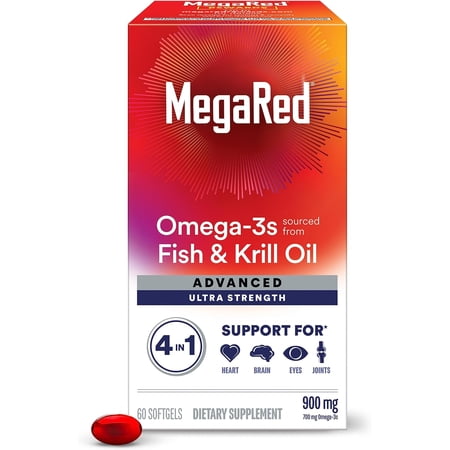 MegaRed Advanced 4 in 1, 2x Concentrated Omega3- 900 mg (60ct)