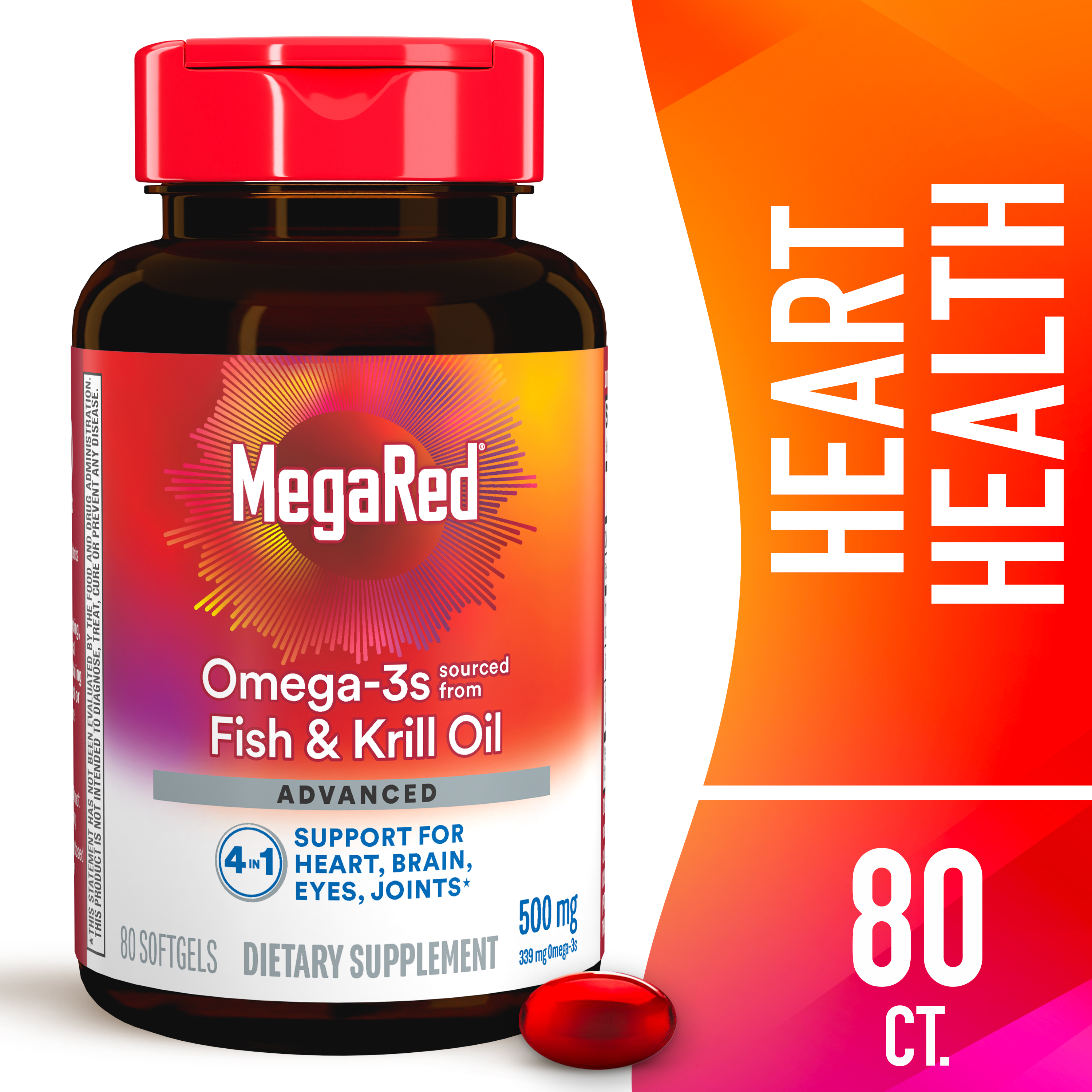 MegaRed Advanced 4in1 500mg, 80 Softgels - image 1 of 7