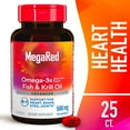 thumbnail interactive-video image 1 of MegaRed Advanced 4in1 500mg Omega-3 Fish Krill Oil Supplements, Heart Brain Eyes Joints Health, 25 Softgels, 1 of 15