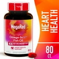 thumbnail image 1 of MegaRed Advanced 6x Better Absorption Omega-3 Fish Oil Softgels, 800 mg, 80 Ct, 1 of 10