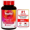 thumbnail image 1 of MegaRed Advanced 6x Better Absorption Omega-3 Fish Oil Softgels, 800 mg, 80 Ct, 1 of 10