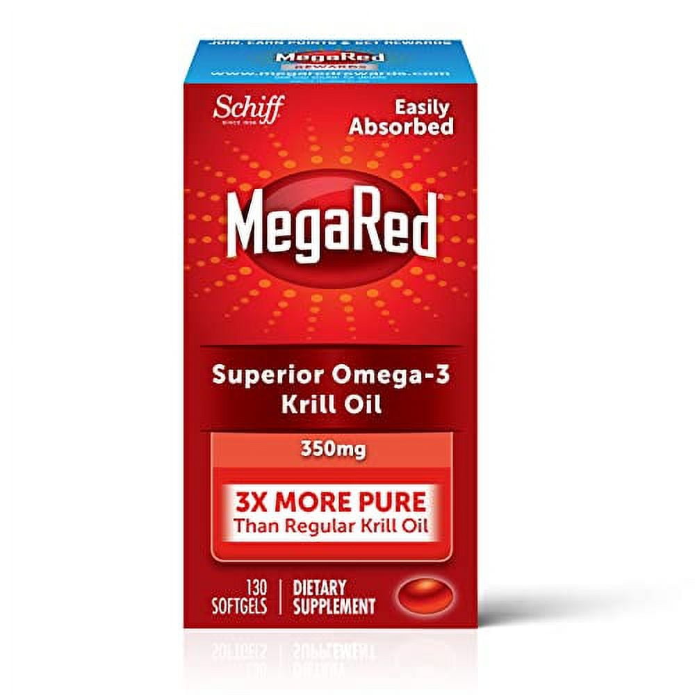 MegaRed Krill Oil 350mg Omega 3 Supplement with EPA, DHA, Astaxanthin & Phopholipids, Supports