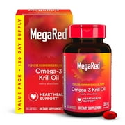 MegaRed Krill Oil 350mg Softgels, 130 Count - EPA & DHA Omega-3, No Fishy Aftertaste + Astaxanthin