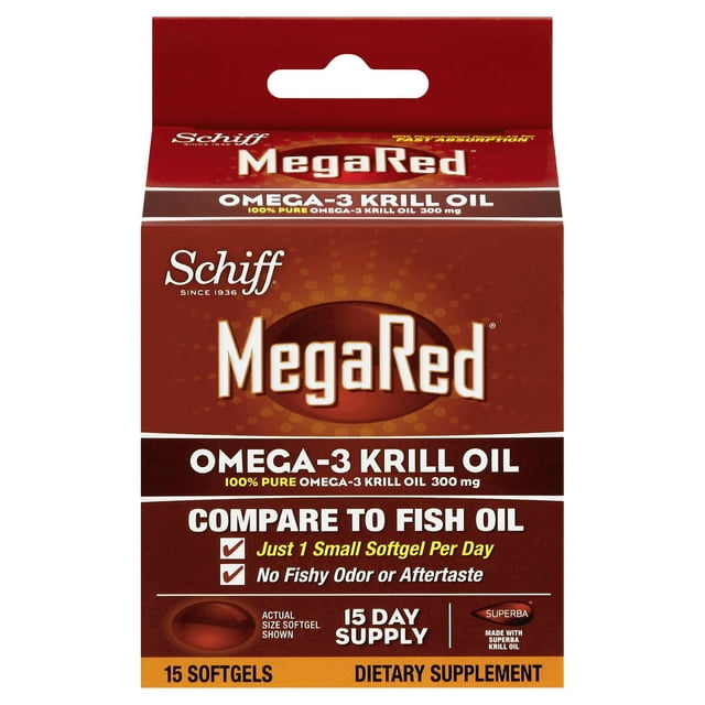 MegaRed Omega3 Krill Oil Softgels, 300 Mg, 15 Ct