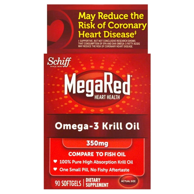 MegaRed Omega3 Krill Oil Softgels, 350 Mg, 90 Ct