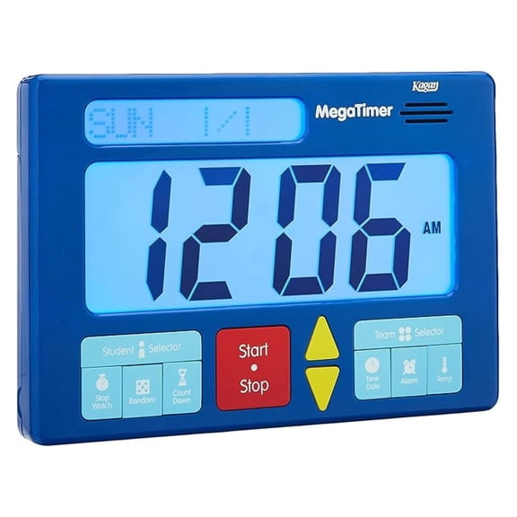 MegaTimer Digital Clock XYT Blue Jumbo Display For Classroom Office Workout Timekeeping