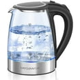 thumbnail image 1 of DaPlug 1500W Electric Kettle , 1.8L Borosilicate Glass Tea Kettle with LED Light, Auto Shut-Off and Boil-Dry Protection Cordless Kettle Fast Boiling, BPA Free…, 1 of 7