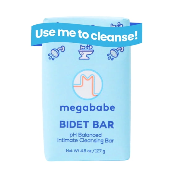 Megababe Bidet Bar, pH Balanced Feminine Cleansing Bath Soap Bar, Fragrance-Free, 4.5 oz