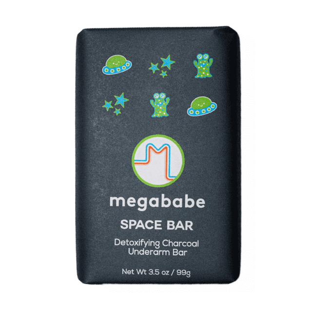 Megababe Space Bar Underarm Bar Soap with Detoxifying Charcoal for Odor
