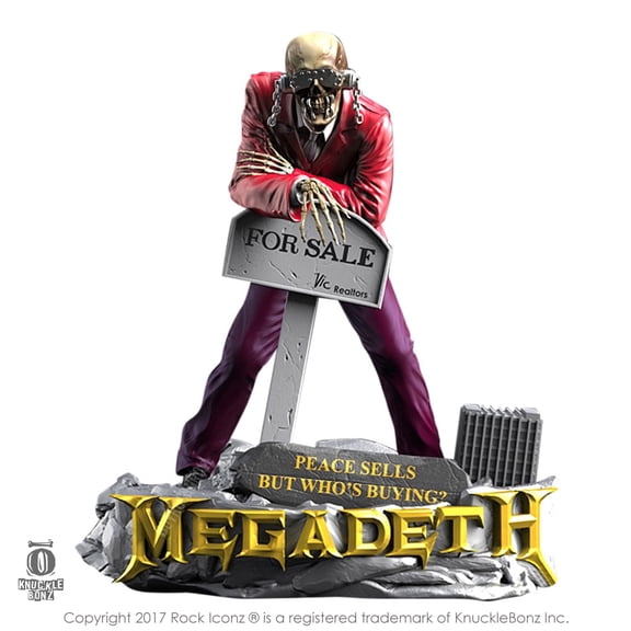 Megadeth 2017 KnuckleBonz Rock Iconz Vic Rattlehead Peace Sells LP Statue Figure