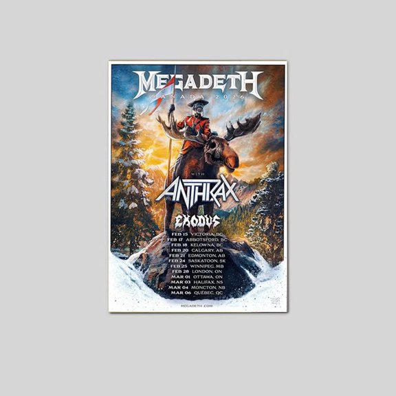 Megadeth Canada Tour 2026 Poster Size 24''x36'' Goldengate