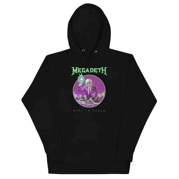 Megadeth Green Rust Classic Unisex Hoodie - Black - Small