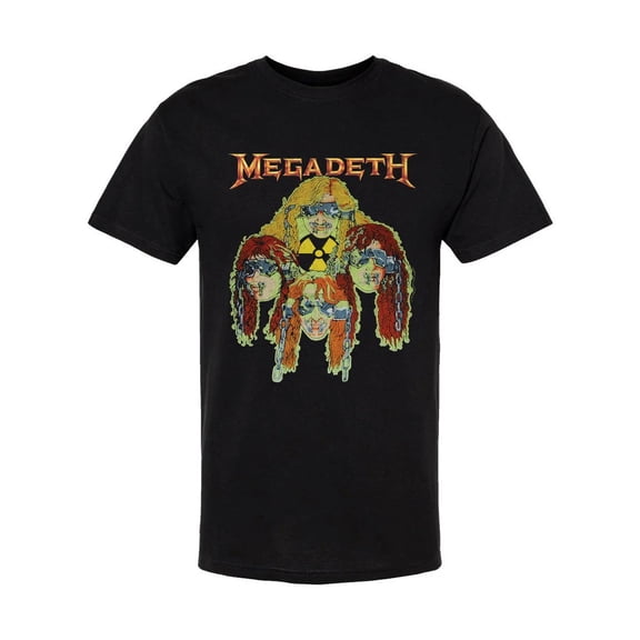 Megadeth Men's Nuclear Glowheads T-Shirt Black Small | Officially Licensed Merchandise
