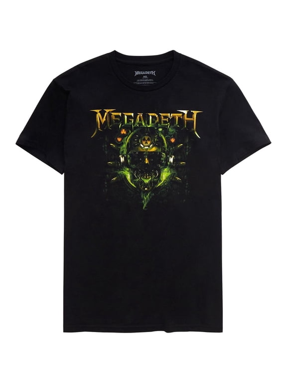 Men's Officially Licensed Green Skull Tee T-Shirt in Black (X-Small, Black)