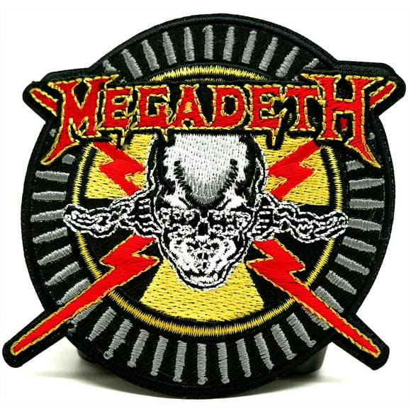 Megadeth Men's Skull & Bullets Embroidered Patch Black