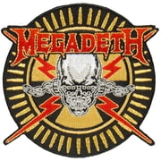 Megadeth Mens Skull & Bullets Embroidered Patch Black