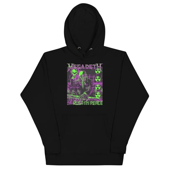 Megadeth Neon Rust Classic Unisex Hoodie - Black - Small