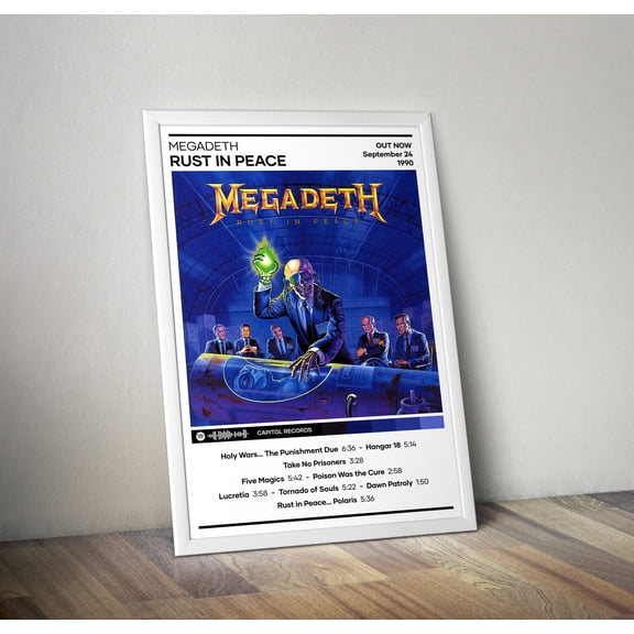 Megadeth Rust In Peace Poster, Metal Album Cover Wall Art