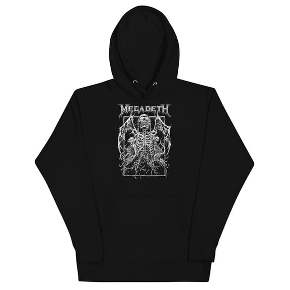 Megadeth Skeleton Wings Classic Unisex Hoodie - Black - Small
