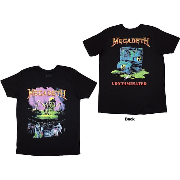 Megadeth Unisex T-Shirt Contaminated (Black) (Back Print)