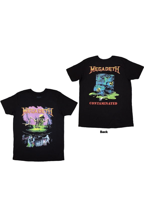 Megadeth Unisex T-Shirt Contaminated (Black) (Back Print)